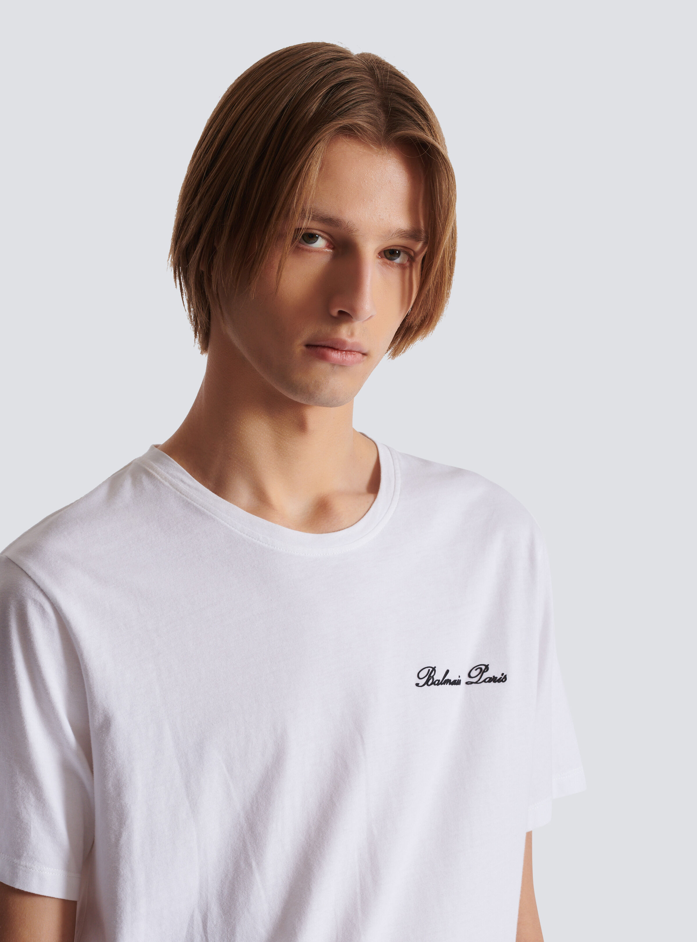 Embroidered Balmain Signature T-shirt - 8