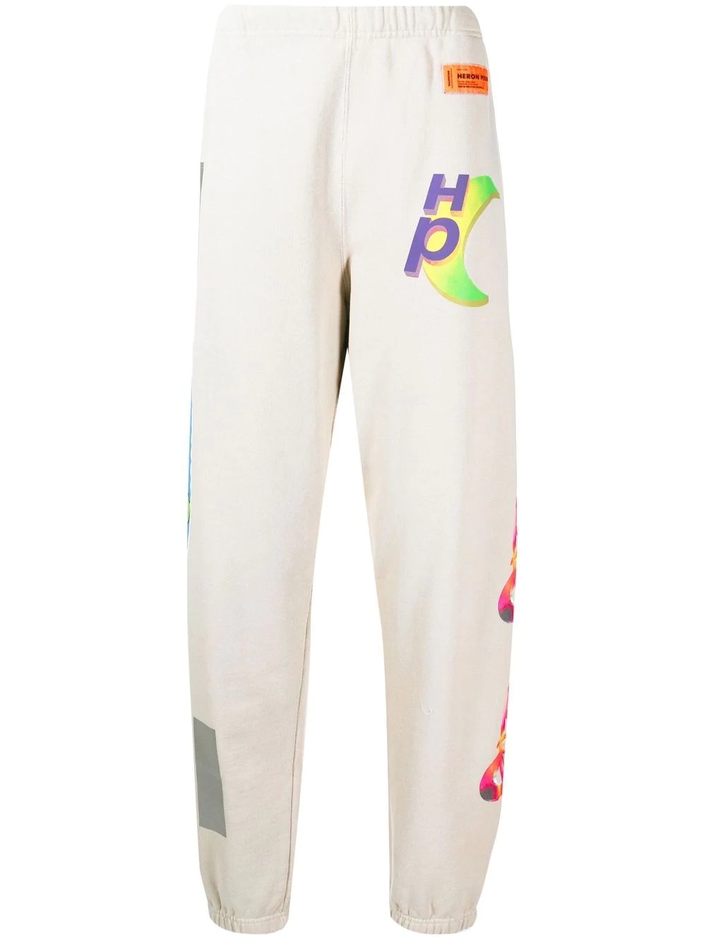 Global-print cotton track pants - 1