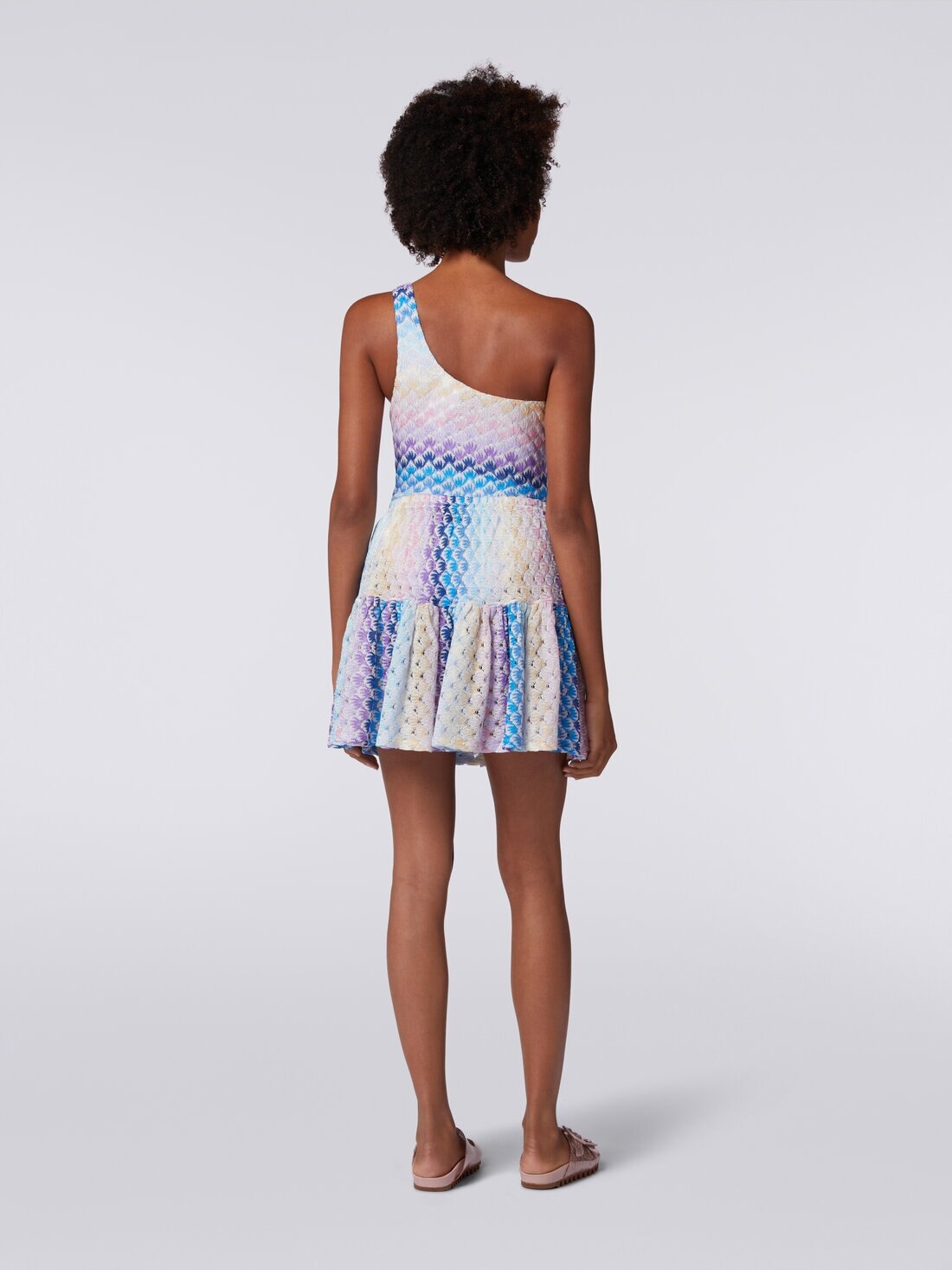 Dégradé lace-effect flounced miniskirt - 4