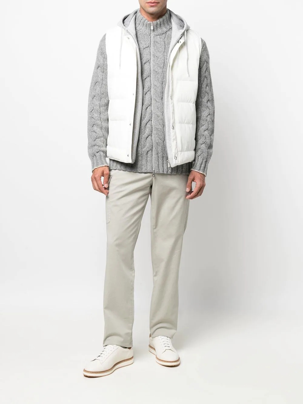 button-up padded vest - 2