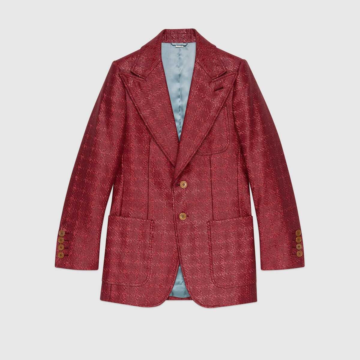 Check cotton lamé jacket - 1