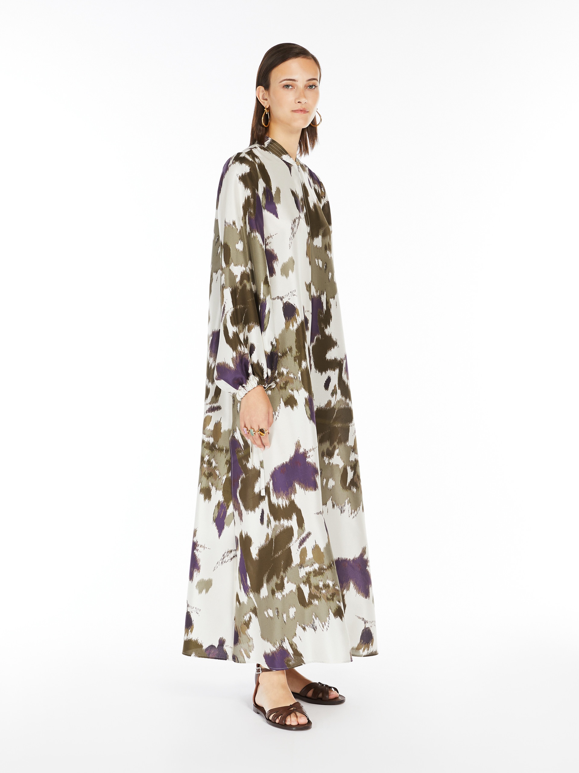 MAESA Printed shantung silk dress - 2