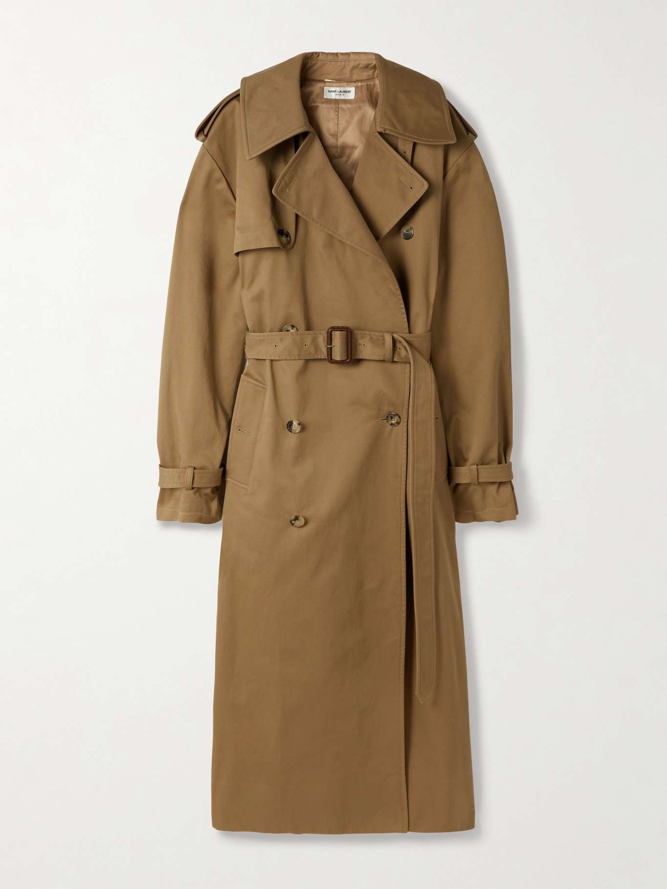 Oversized belted cotton-twill trench coat - 1