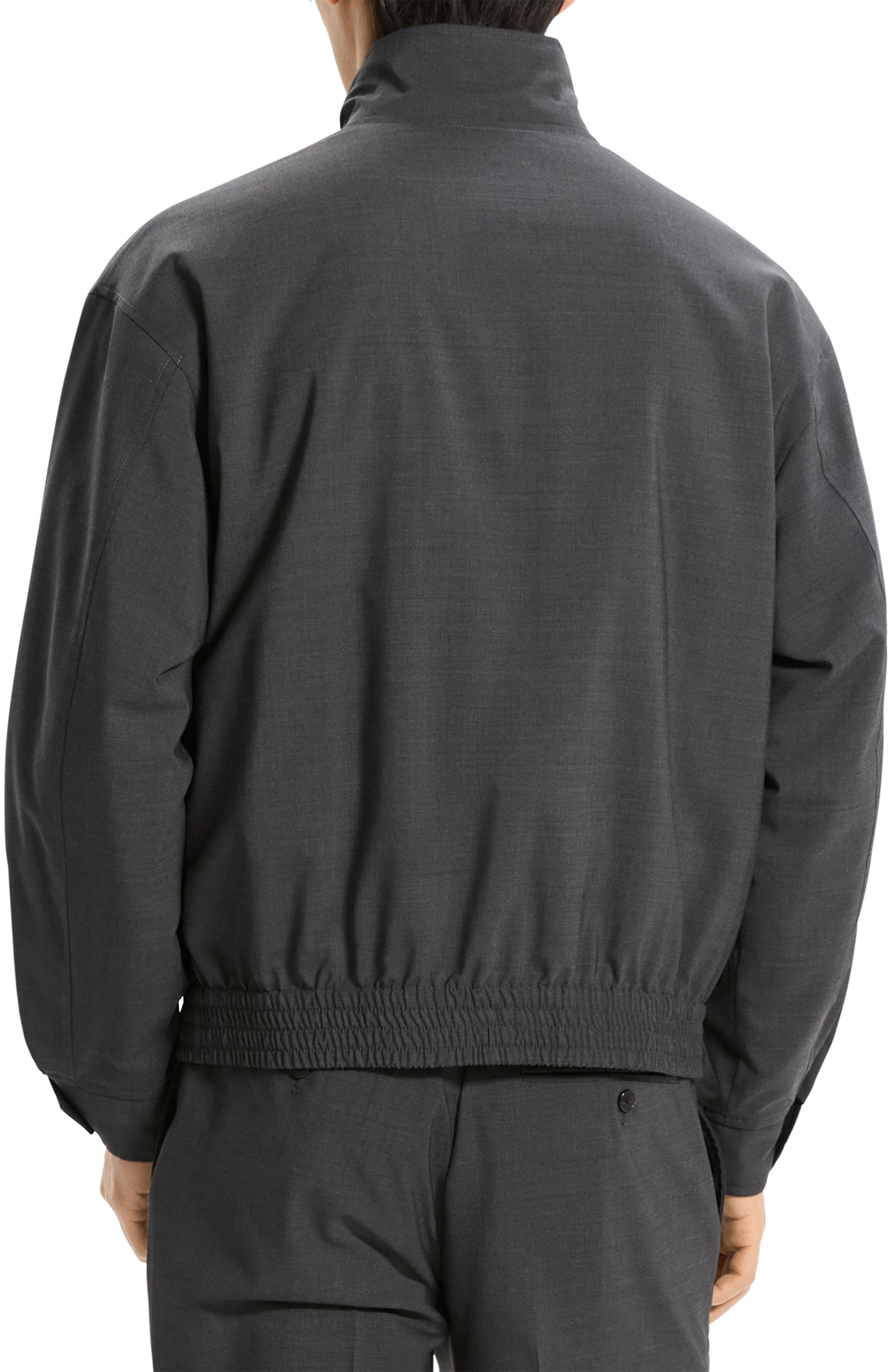 Theory Motion Wool Blend Reversible Jacket in Charcoal Melange at Nordstrom - 2