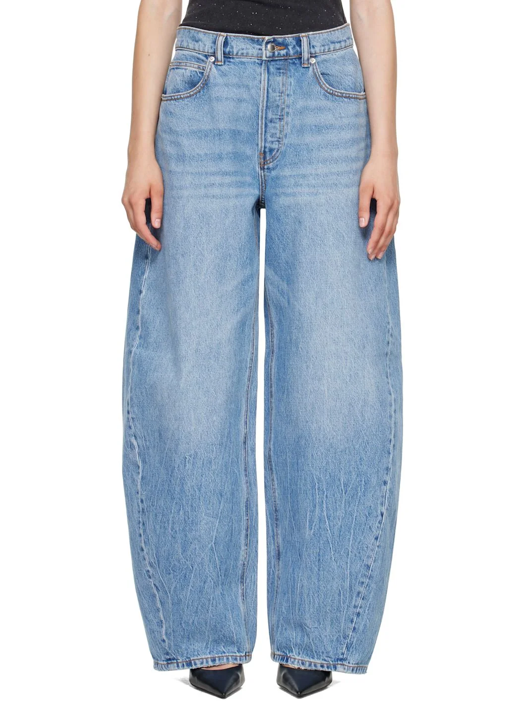 Blue Crystal Blow Up Jeans - 1