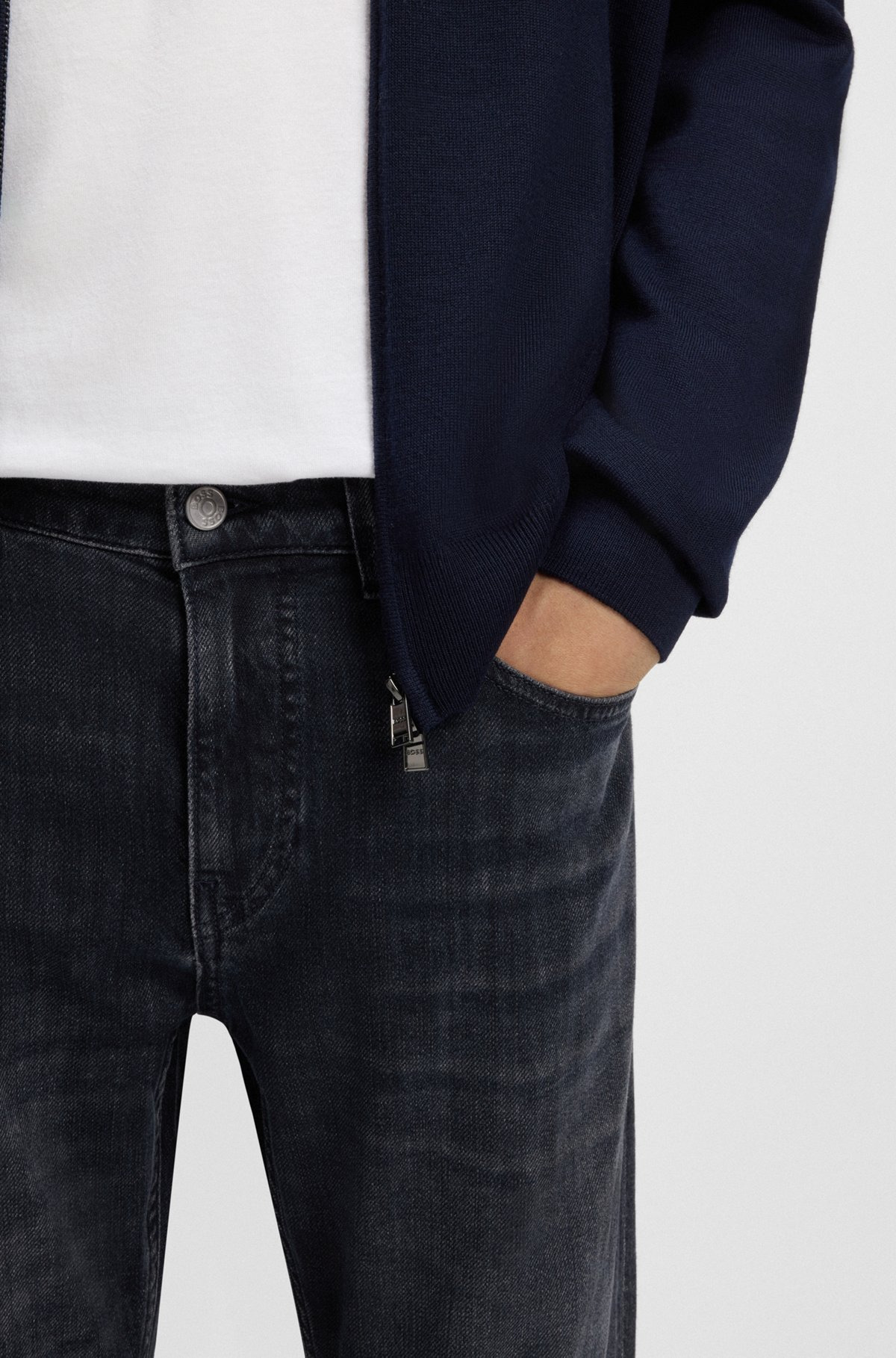 DELAWARE SLIM-FIT JEANS IN BLUE MECHANICAL-STRETCH DENIM - 5