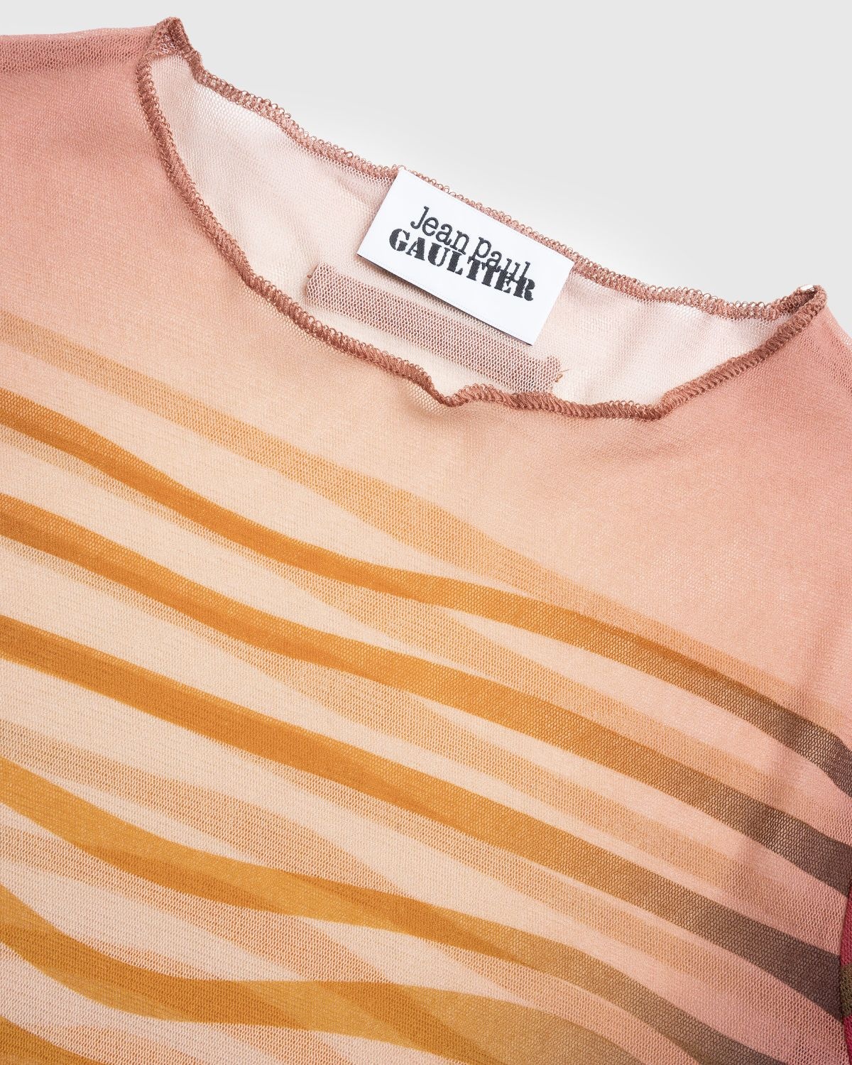 Jean Paul Gaultier – Crewneck Long Sleeves Printed Morphing Stripes Red - 5