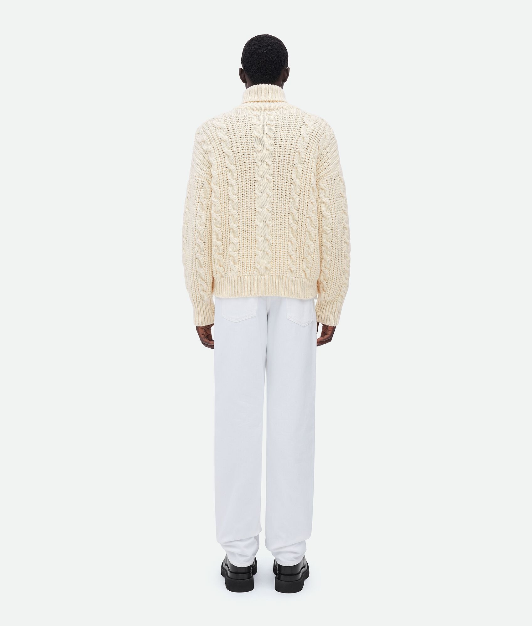 wool cable knit jumper - 3