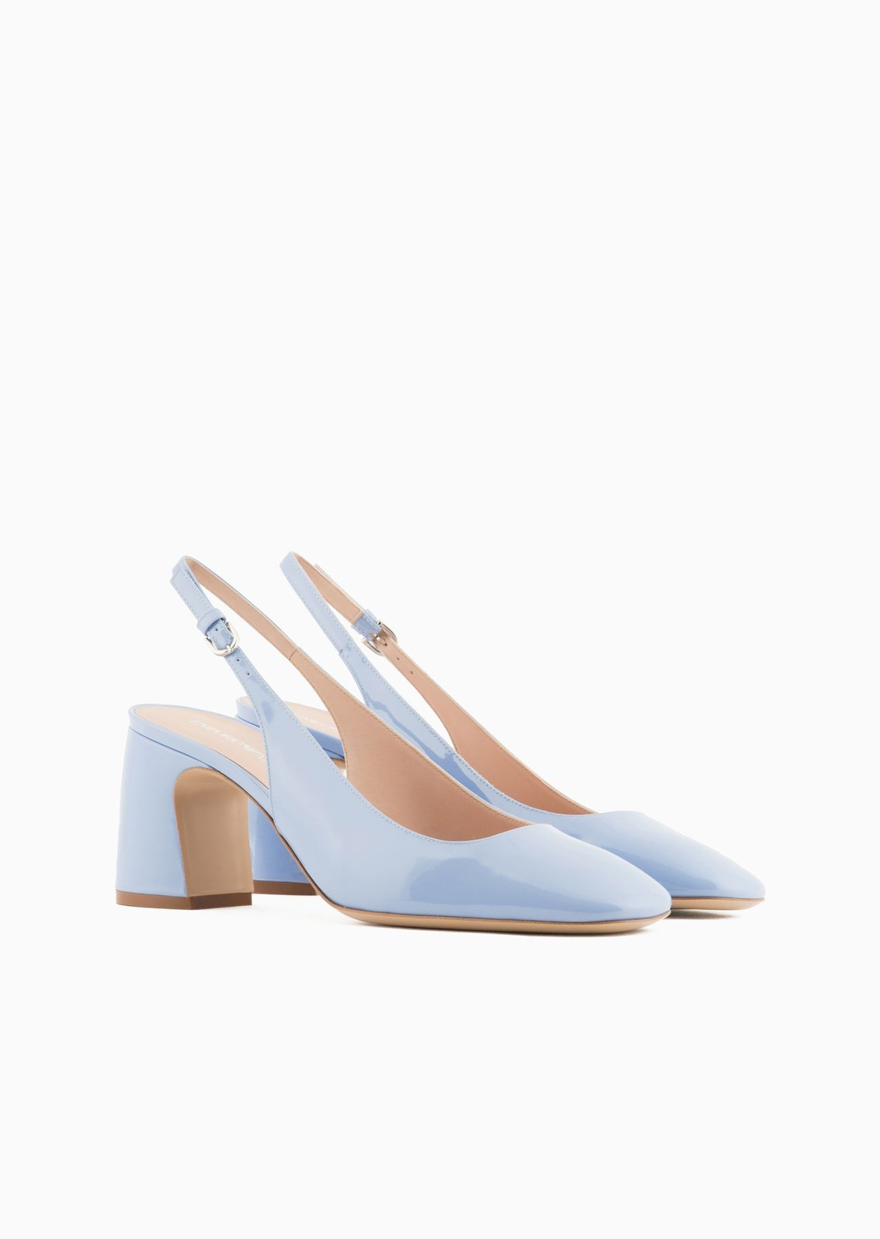 Patent leather slingback court shoes - 2