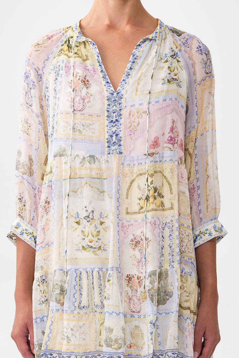 SHORT GATHERED PANEL DRESS - 6