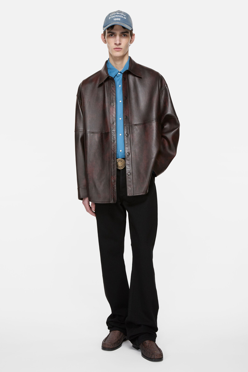 Acne Studios Leather shirt jacket - Red/black outlook