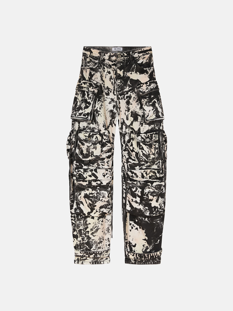 ''FERN'' BLACK, WHITE AND SOFT PINK LONG PANTS 1