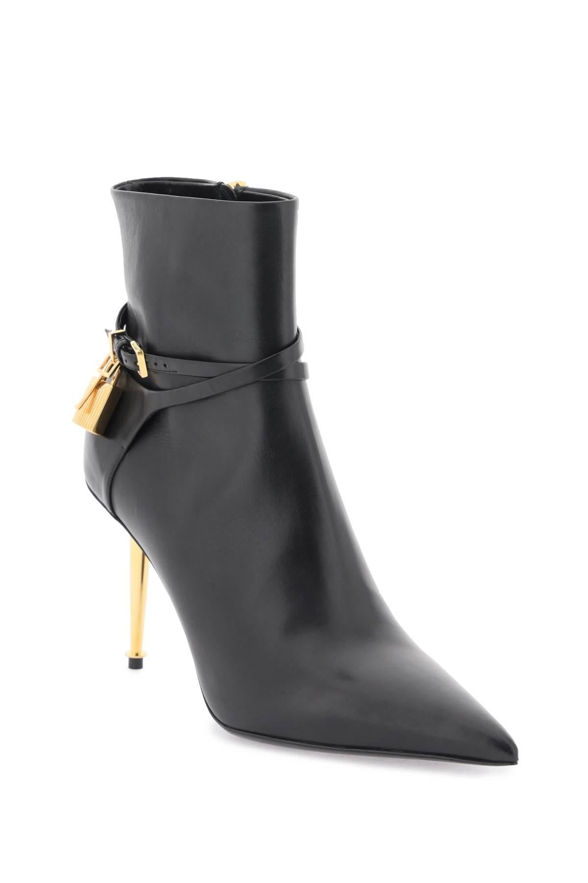 Leather ankle boots with padlock - 4