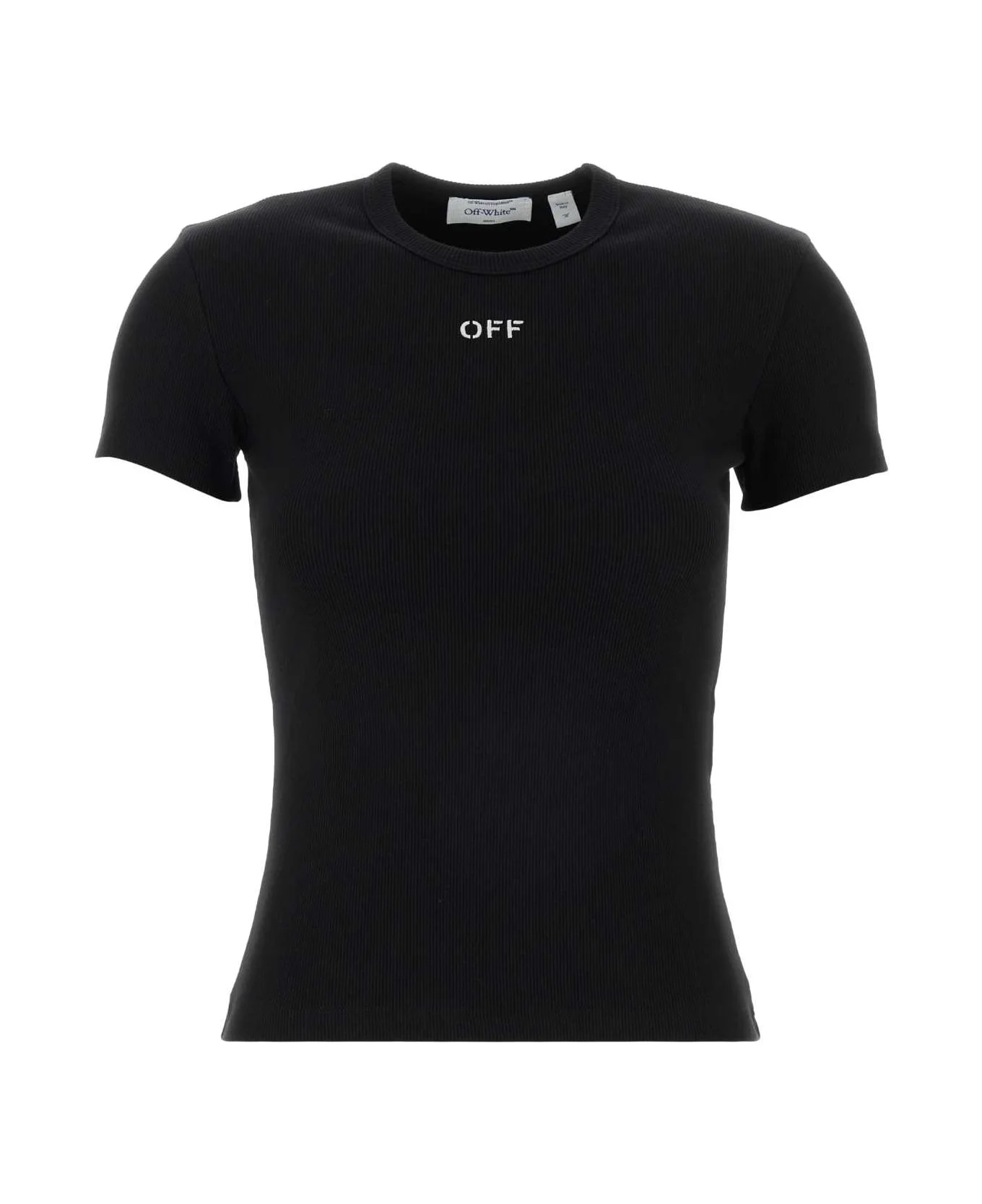 Black Stretch Cotton T-shirt - 1