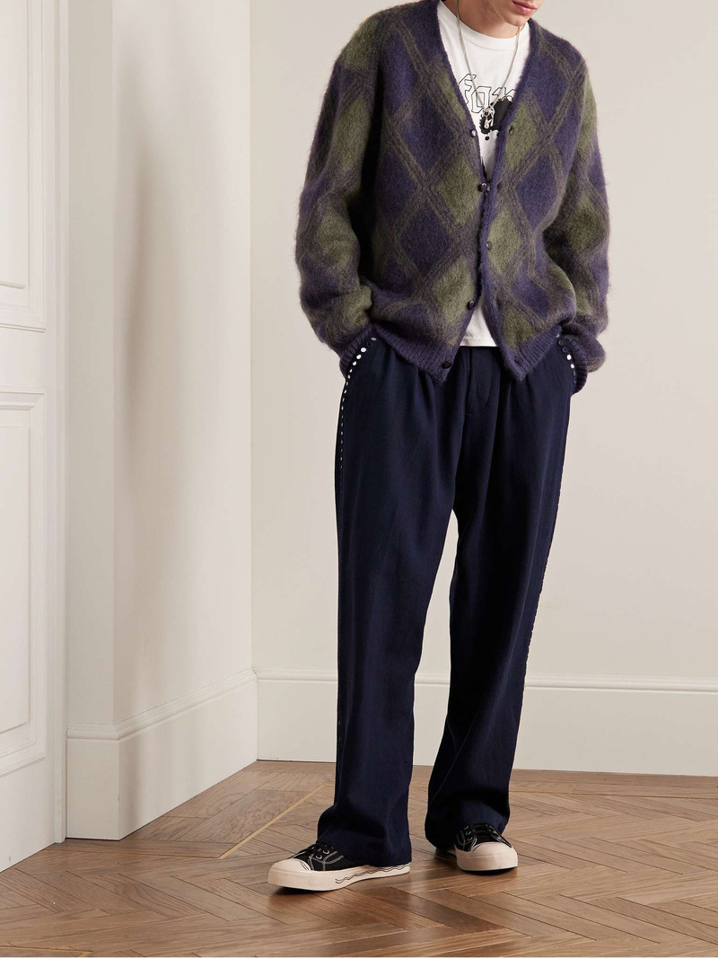NEEDLES Jacquard-Knit Brushed Mohair-Blend Cardigan outlook