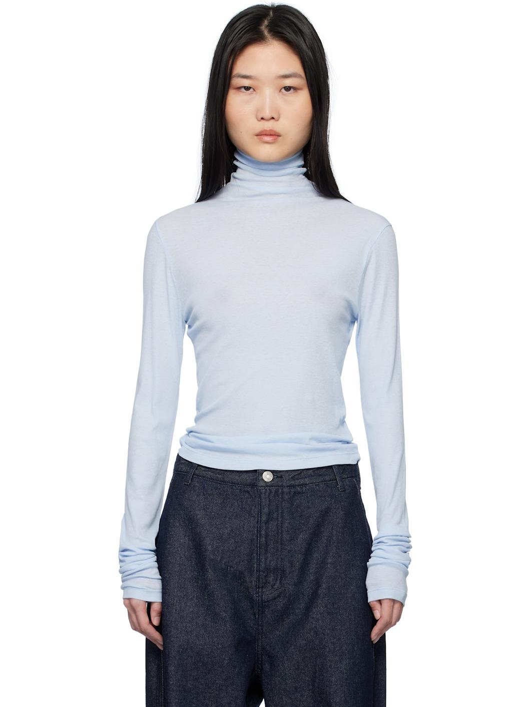 Blue Sheer Turtleneck - 1