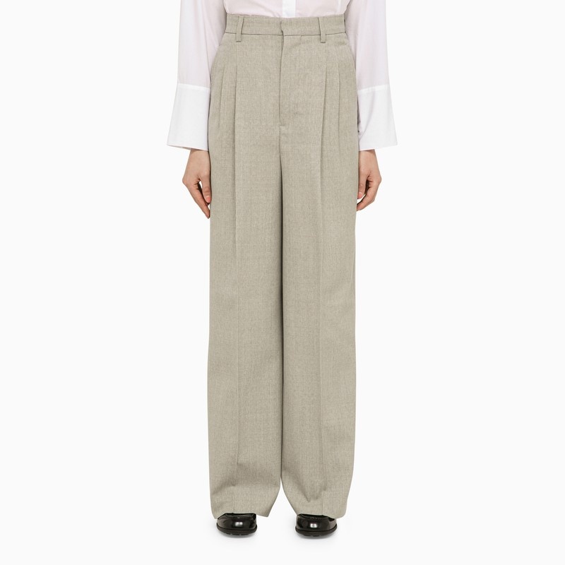 Light grey wool trousers - 1