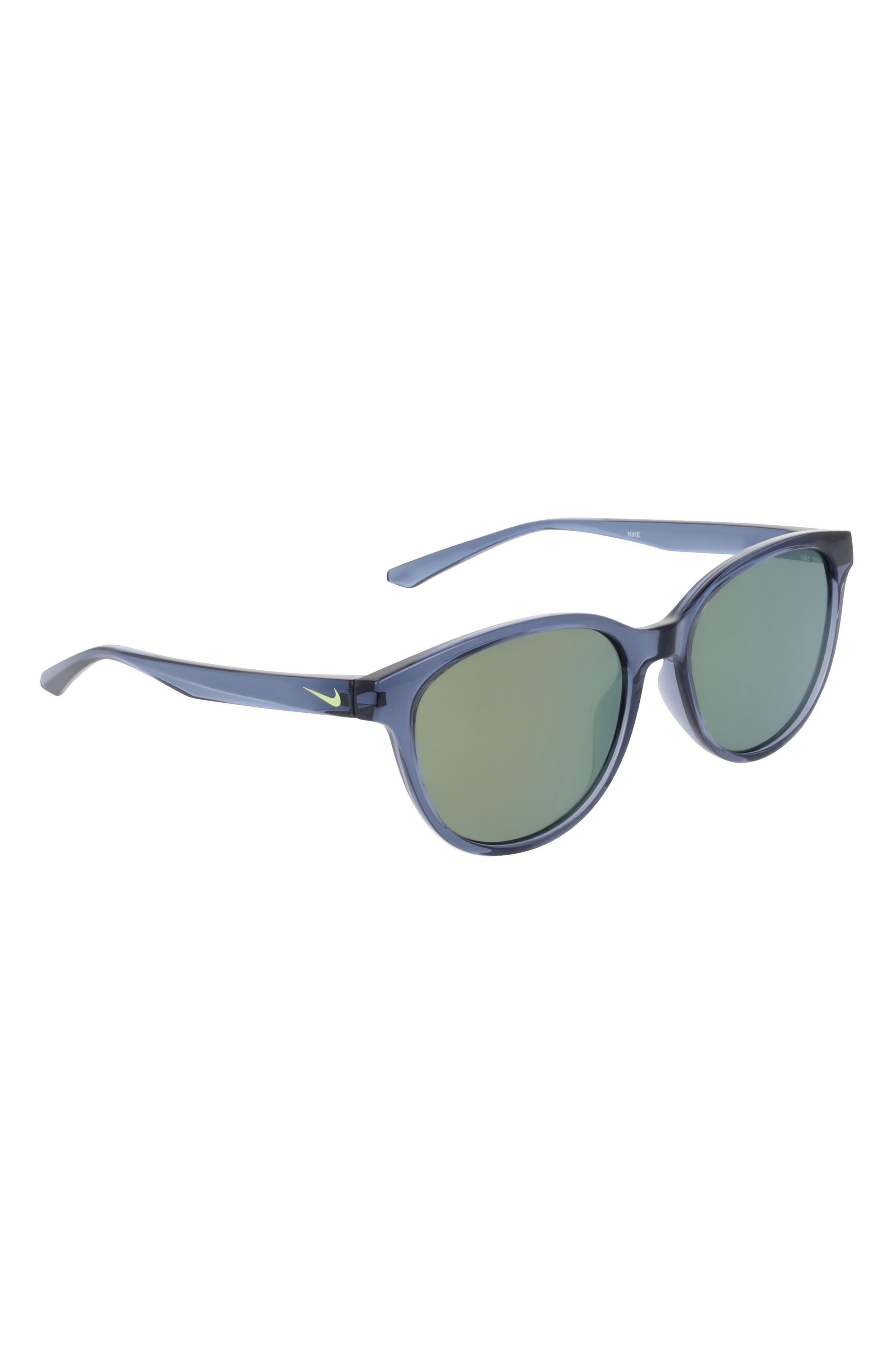 Nike Vital Trend 55mm Gradient Round Sunglasses in Diffused Blue /Yellow Mirror at Nordstrom - 3