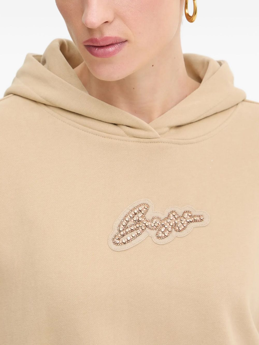 embellished-logo hoodie - 4
