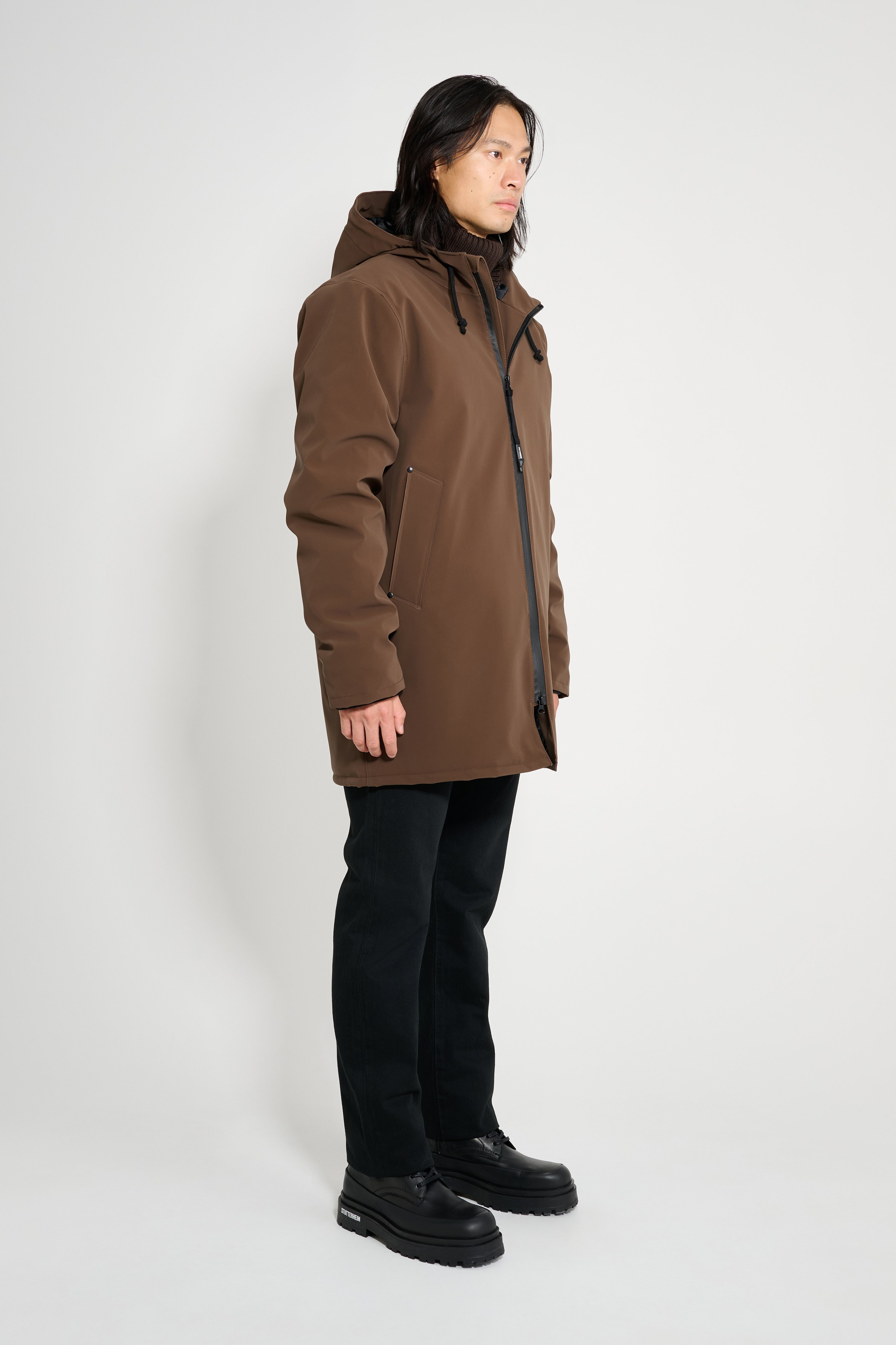 Stockholm Matte Winter Coat Dark Brown - 3