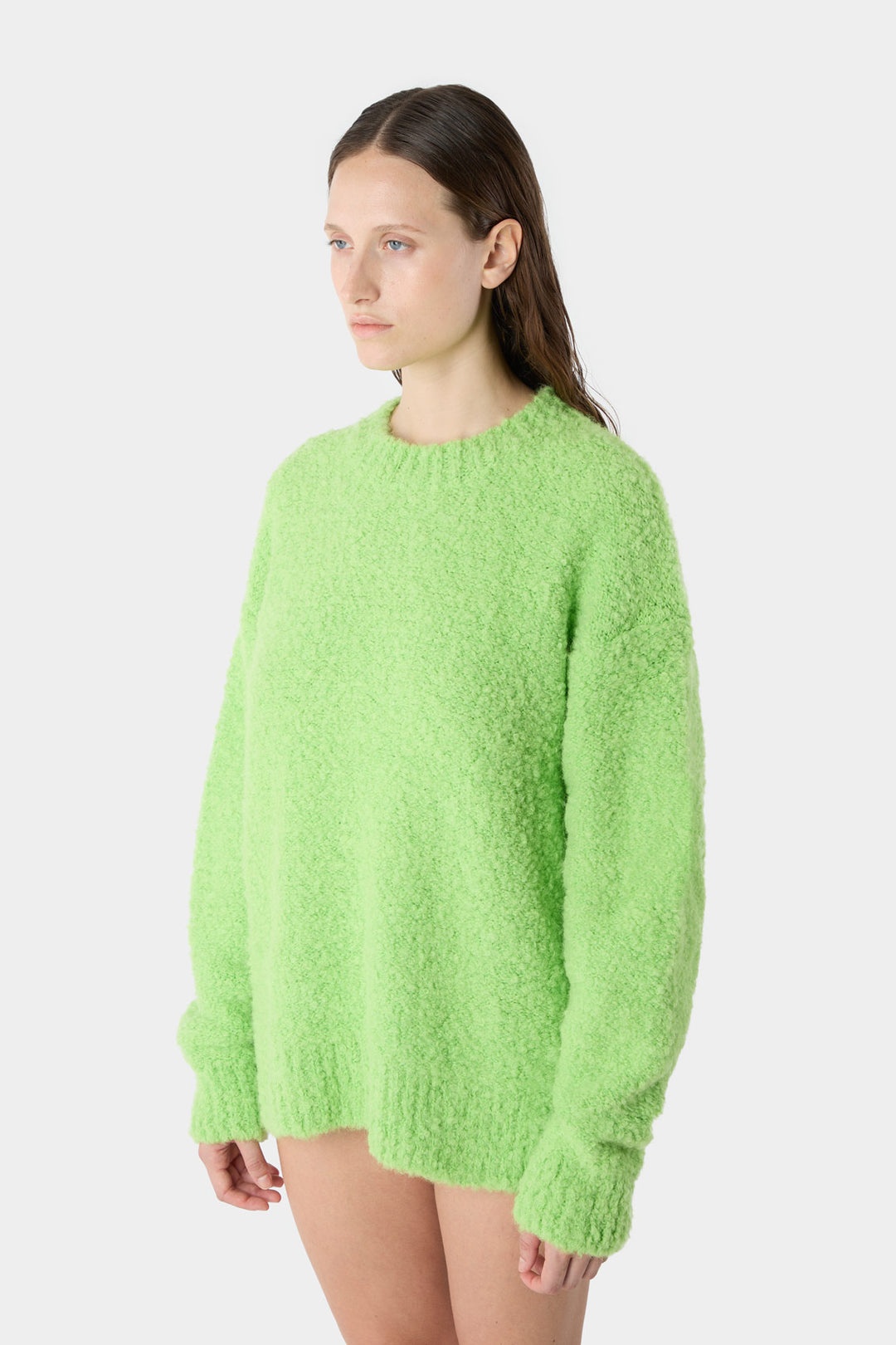 ASTRAKAN ROUND NECK SWEATER / acid green - 2