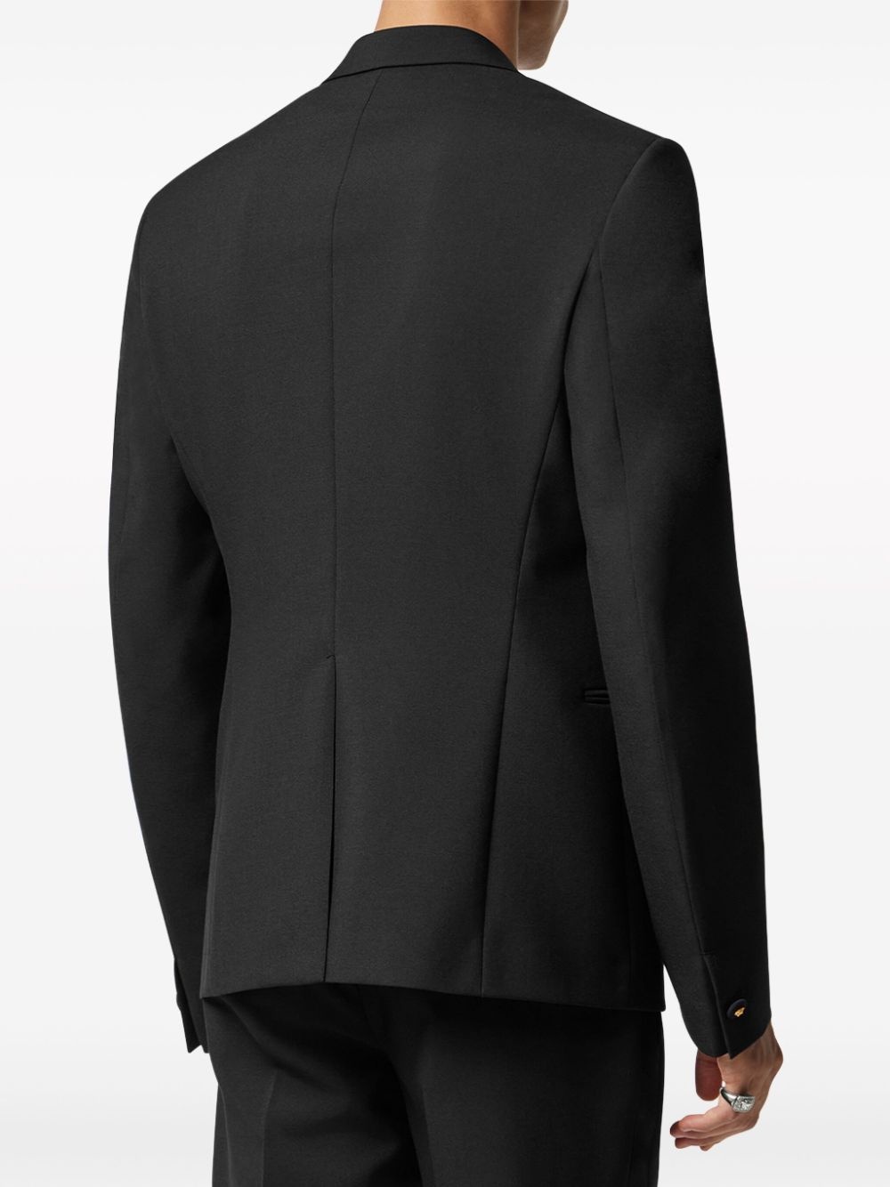 Duchesse satin-trim single-breasted blazer - 4