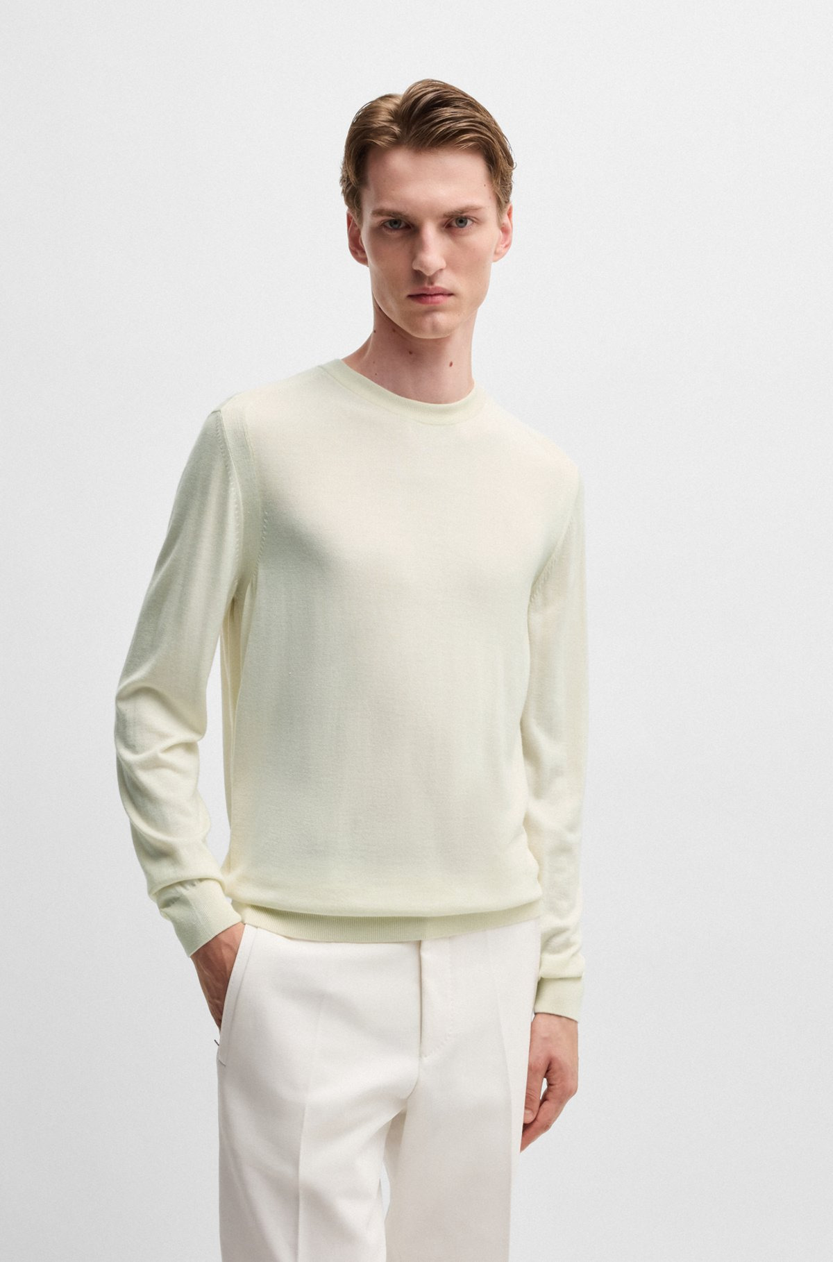 REGULAR-FIT SWEATER IN WOOL, SILK AND CASHMERE - 2