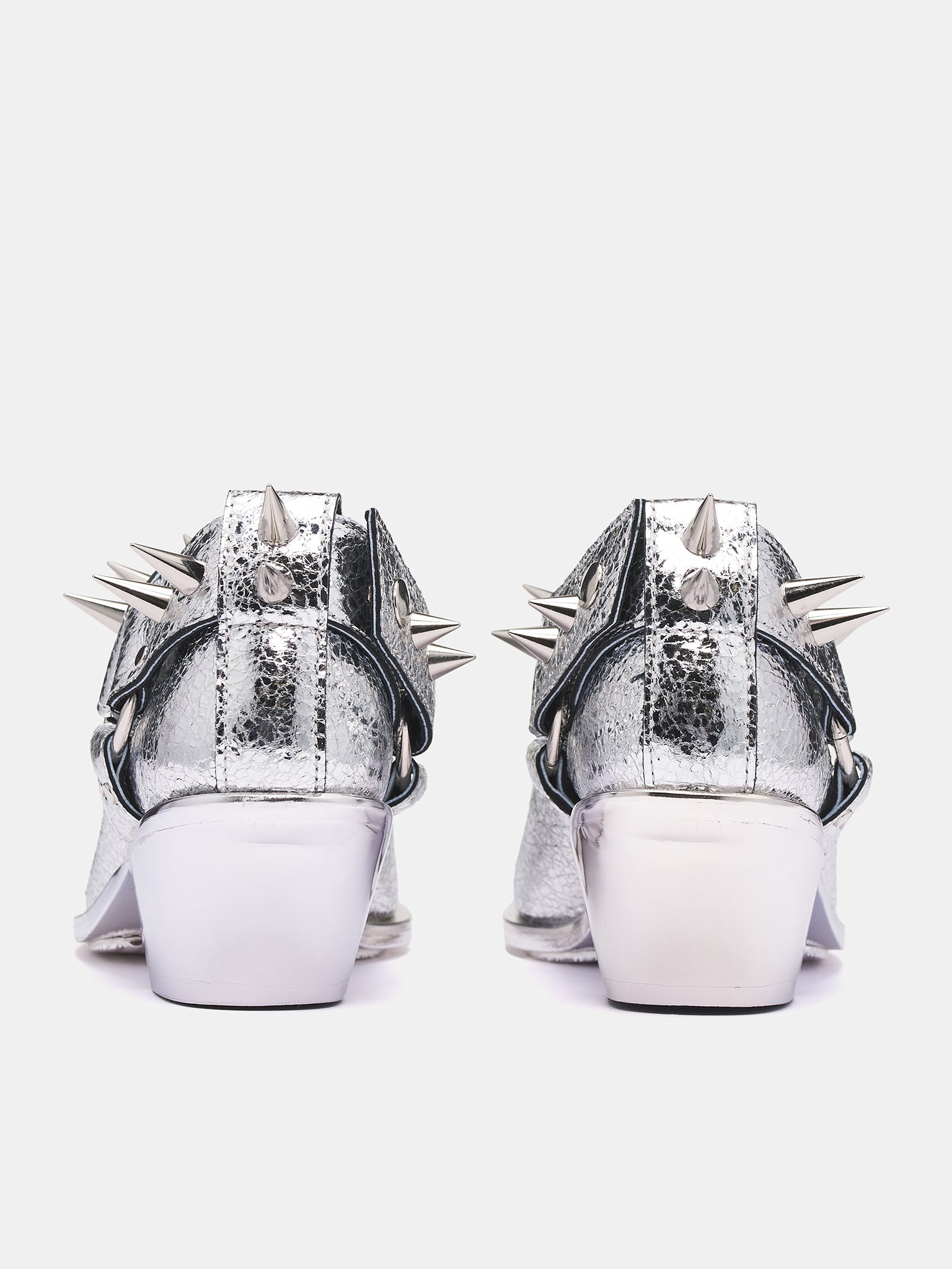 Metallic Spiked Ankle Boot - 4
