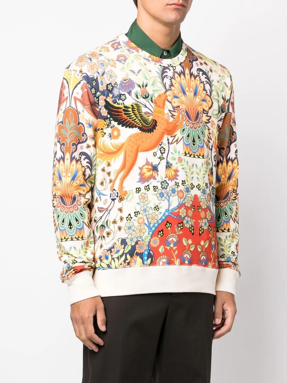 floral ornamental-print cotton sweatshirt - 3