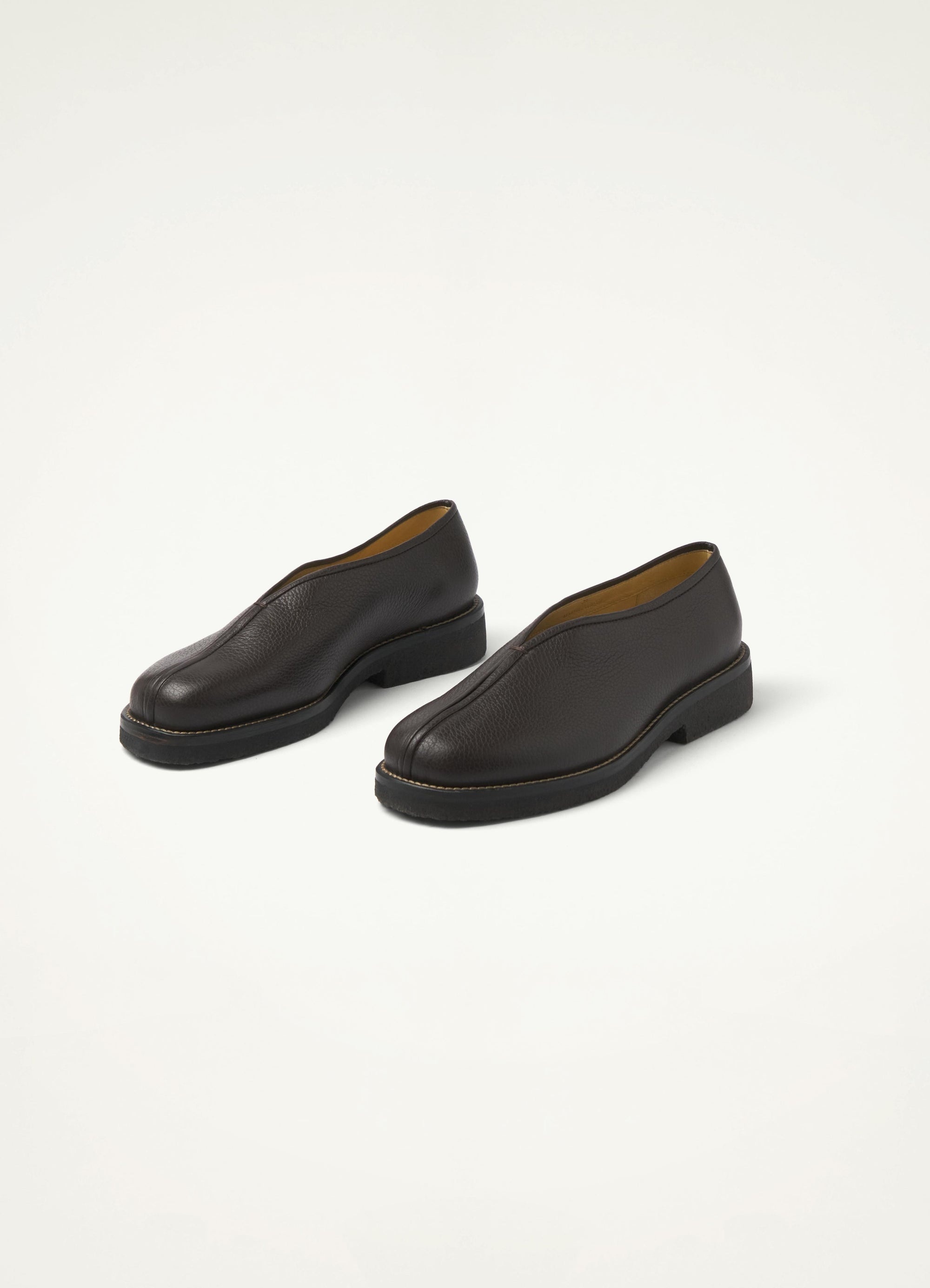 Lemaire PIPED CREPE SLIPPERS GRAINED COW LEATHER | REVERSIBLE