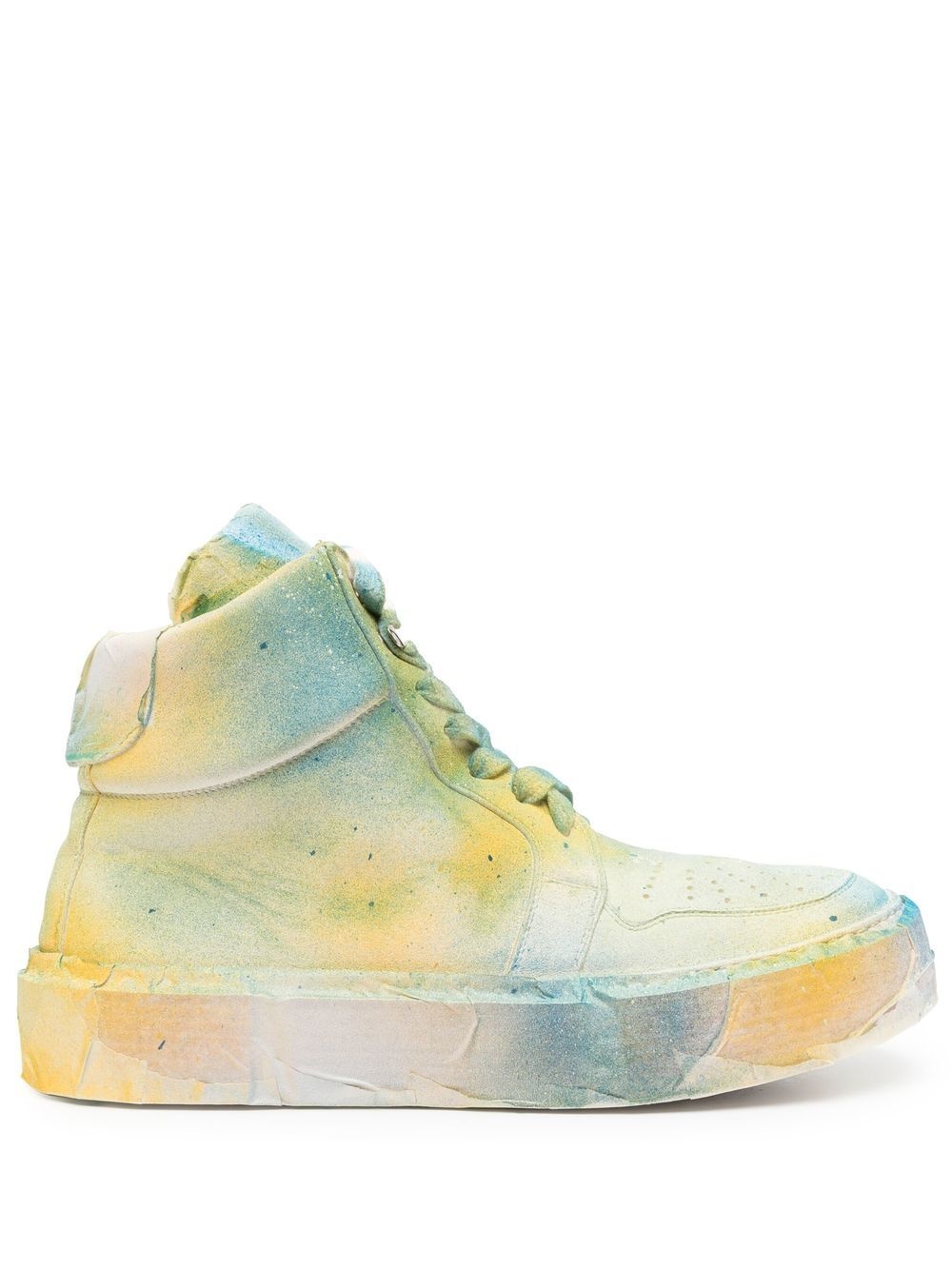 spray-effect high-top sneakers - 1