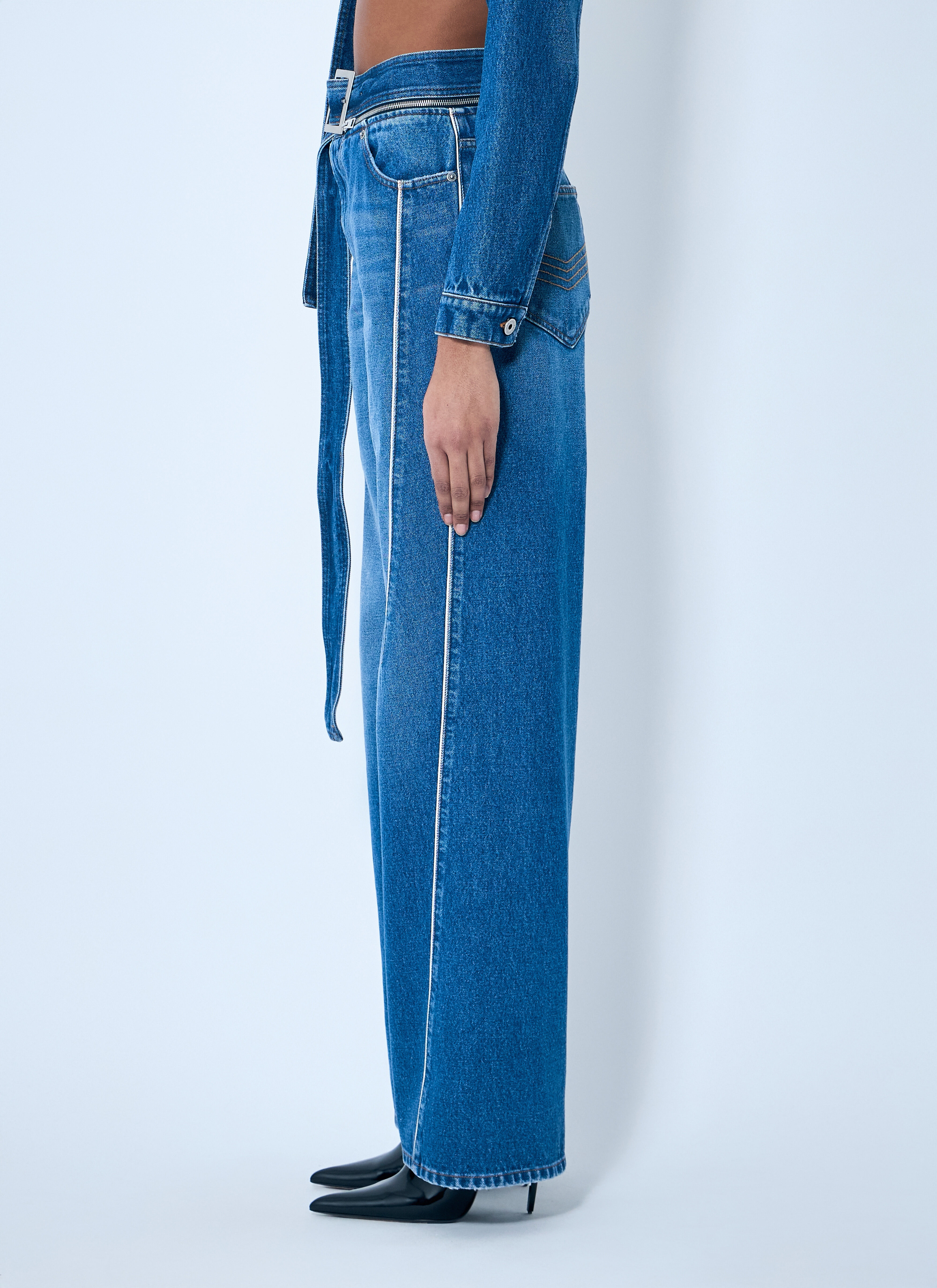 Zip-Belt Denim Jeans - 3