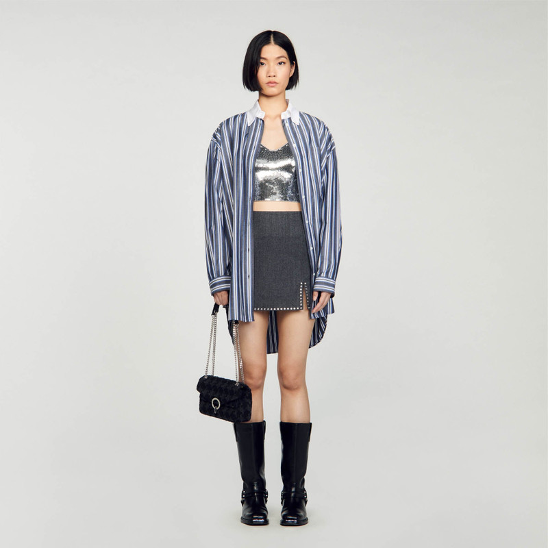 Sandro OVERSIZED STRIPED SHIRT outlook