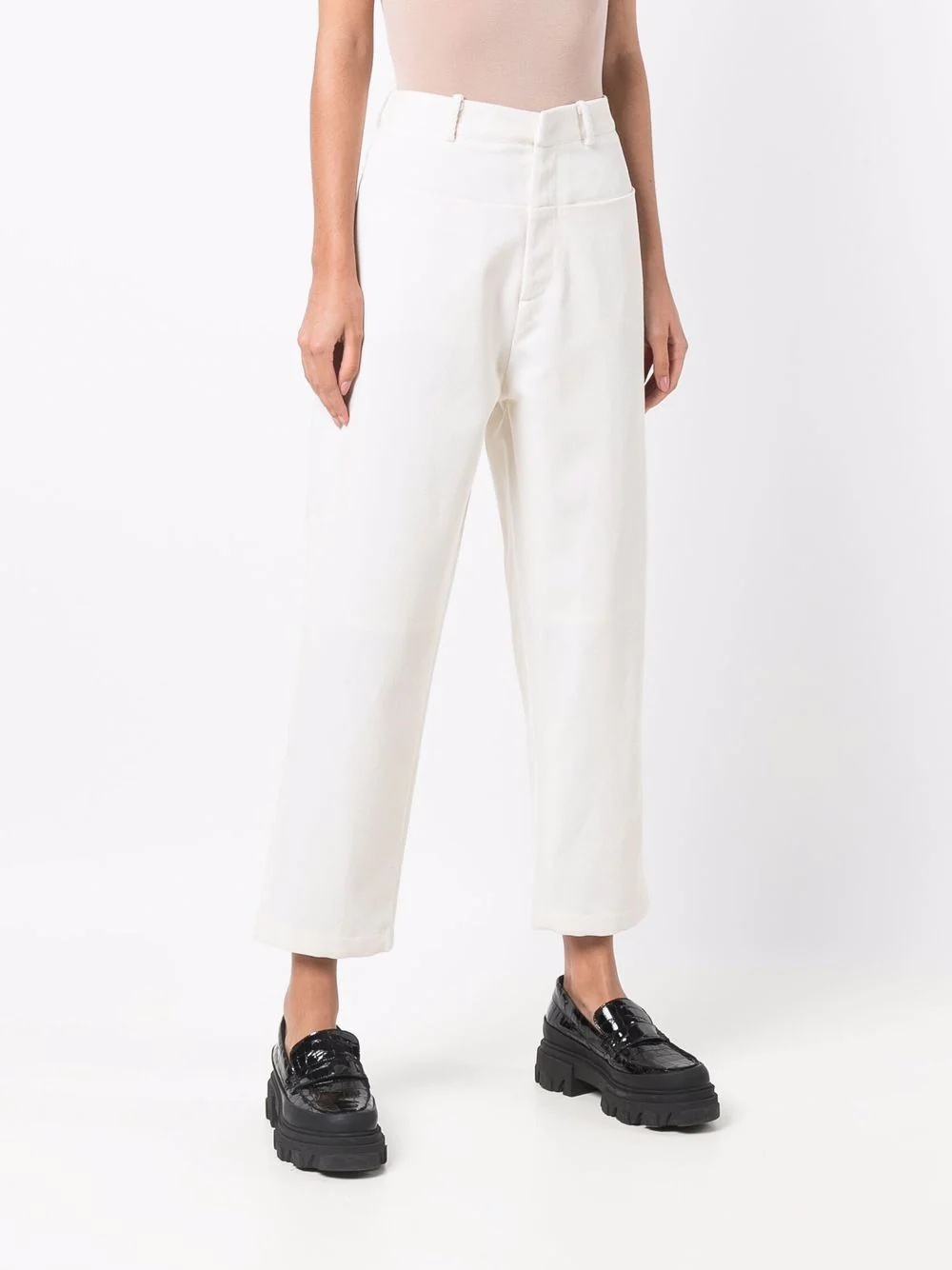 cropped straight-leg trousers - 3