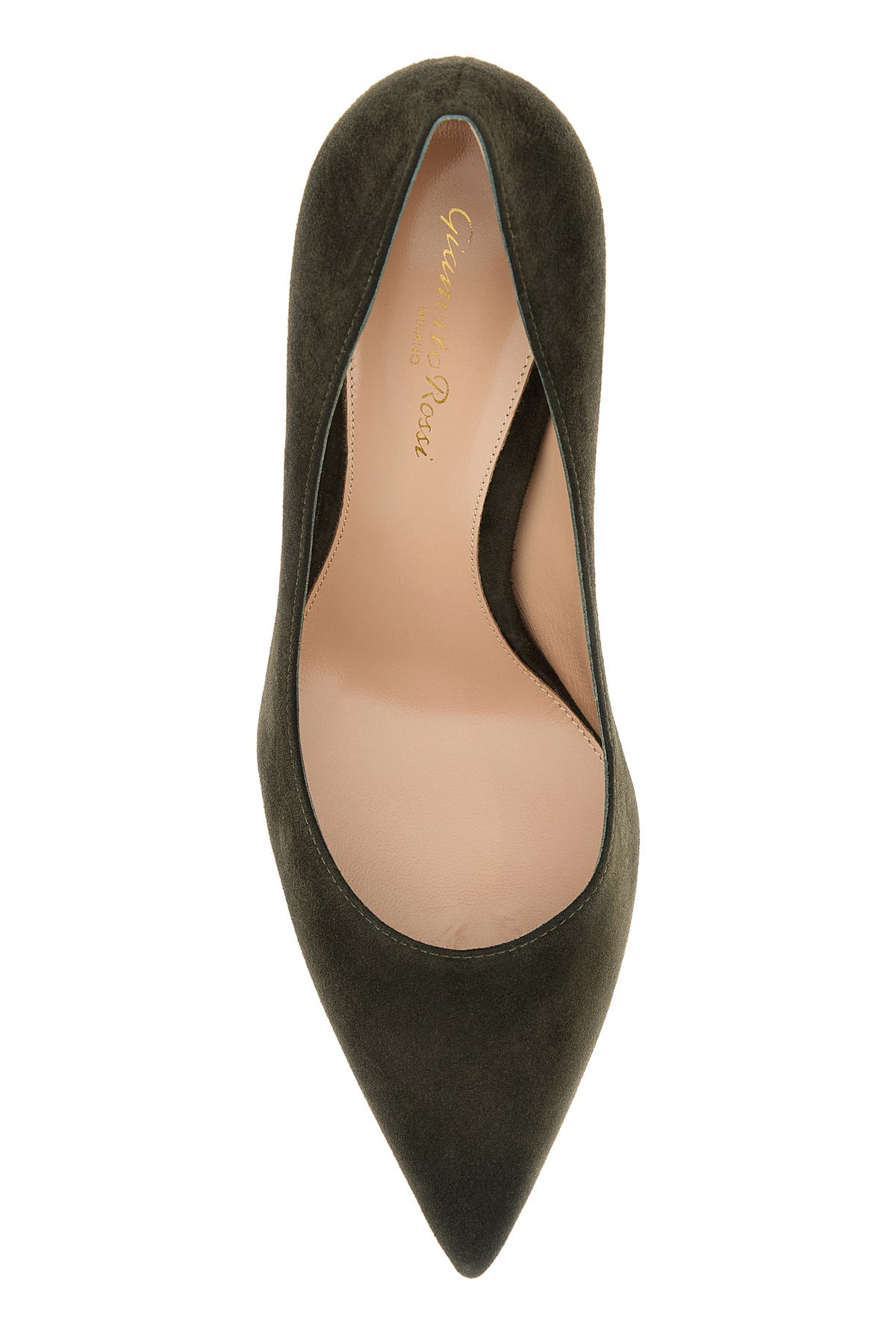 Bottle green suede pumps - 4
