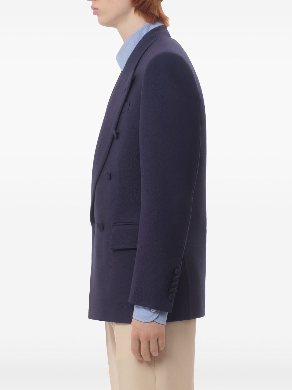 double-breasted wool blazer - 5