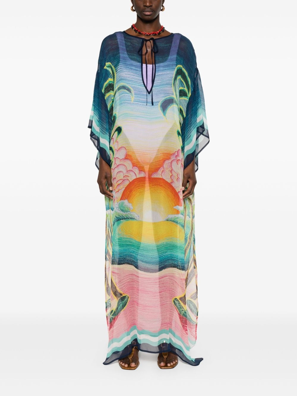 silk chiffon maxi dress - 2