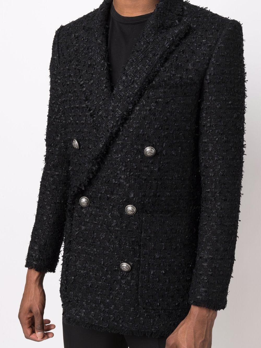 tweed double-breasted blazer - 5