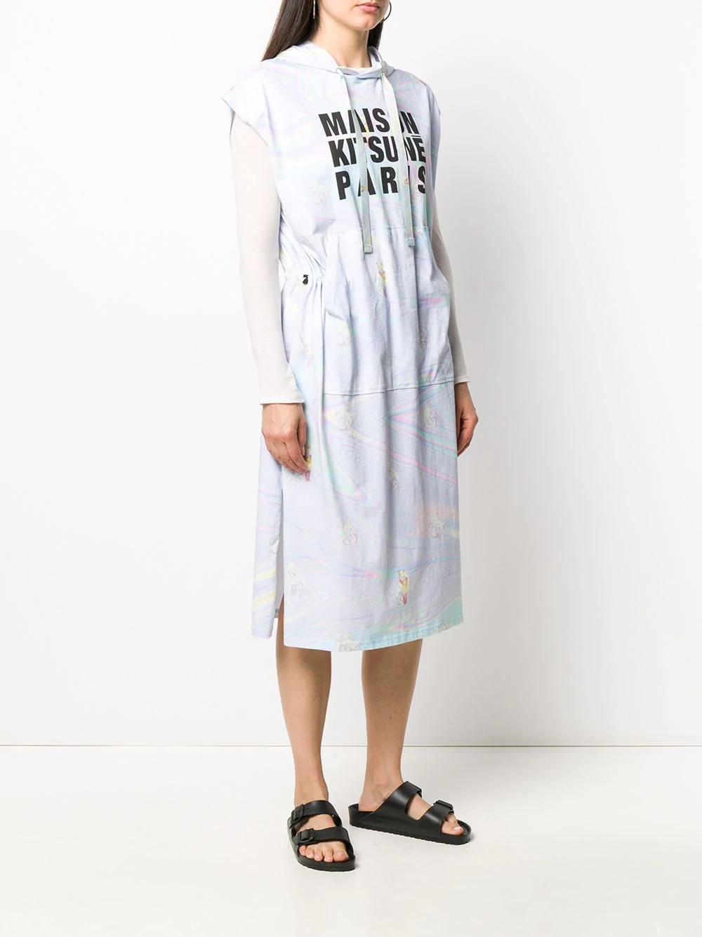 logo print hoodie dress - 3