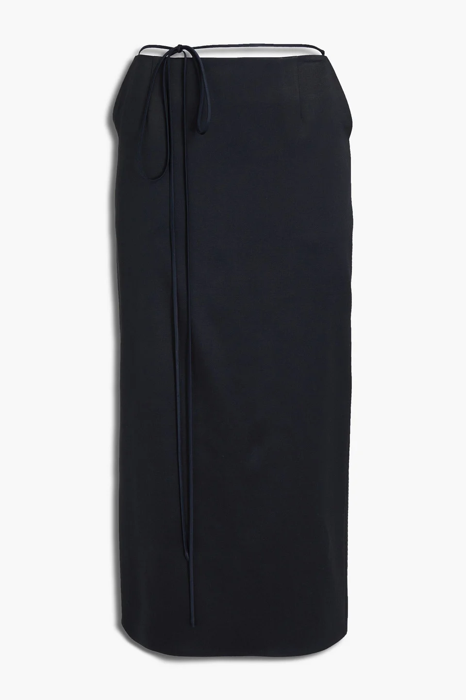 Silk and wool-blend satin midi skirt - 1