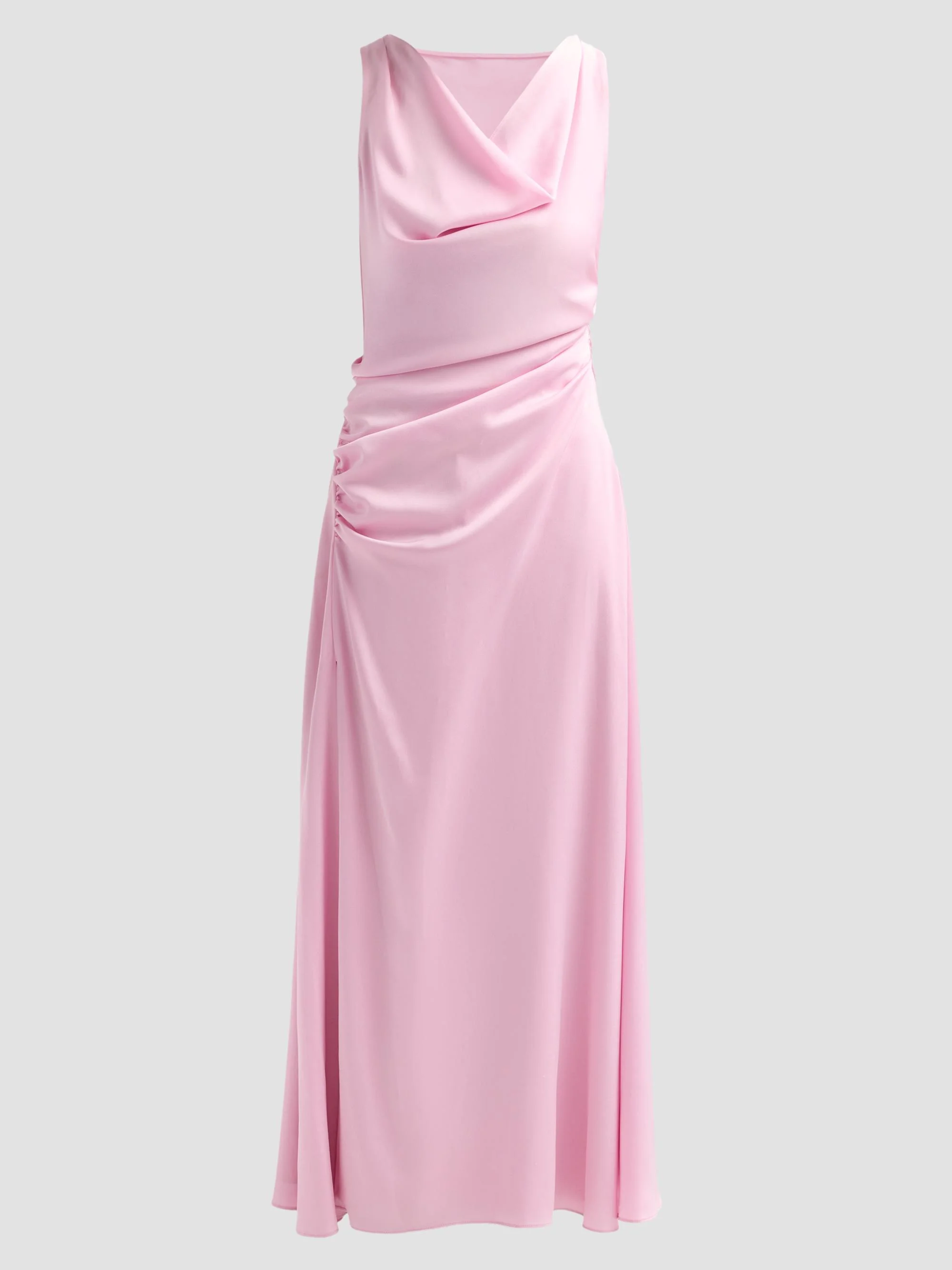 Women's Elinne Ruched Satin Gown - Bubblegum - 1
