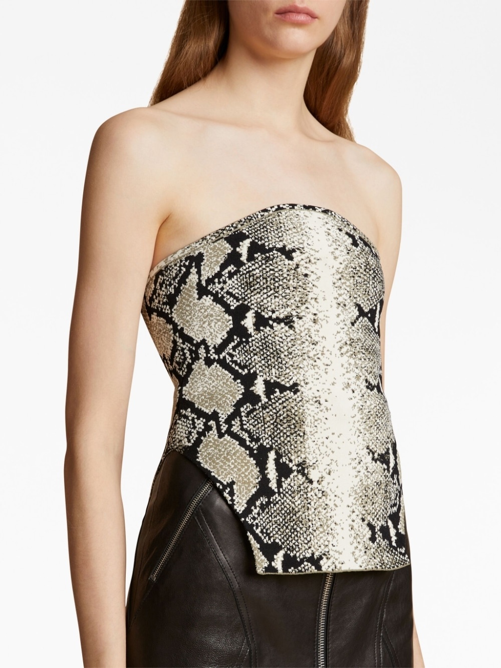 The Dillon snakeskin-jacquard top - 4
