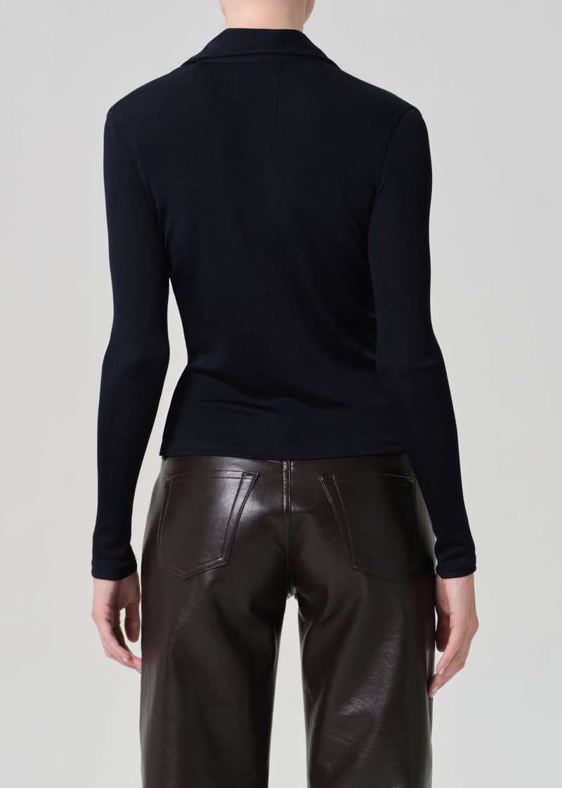 Clea Shrunken Shirt In Navy 3