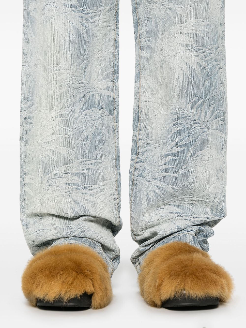 palms jacquard jeans - 5