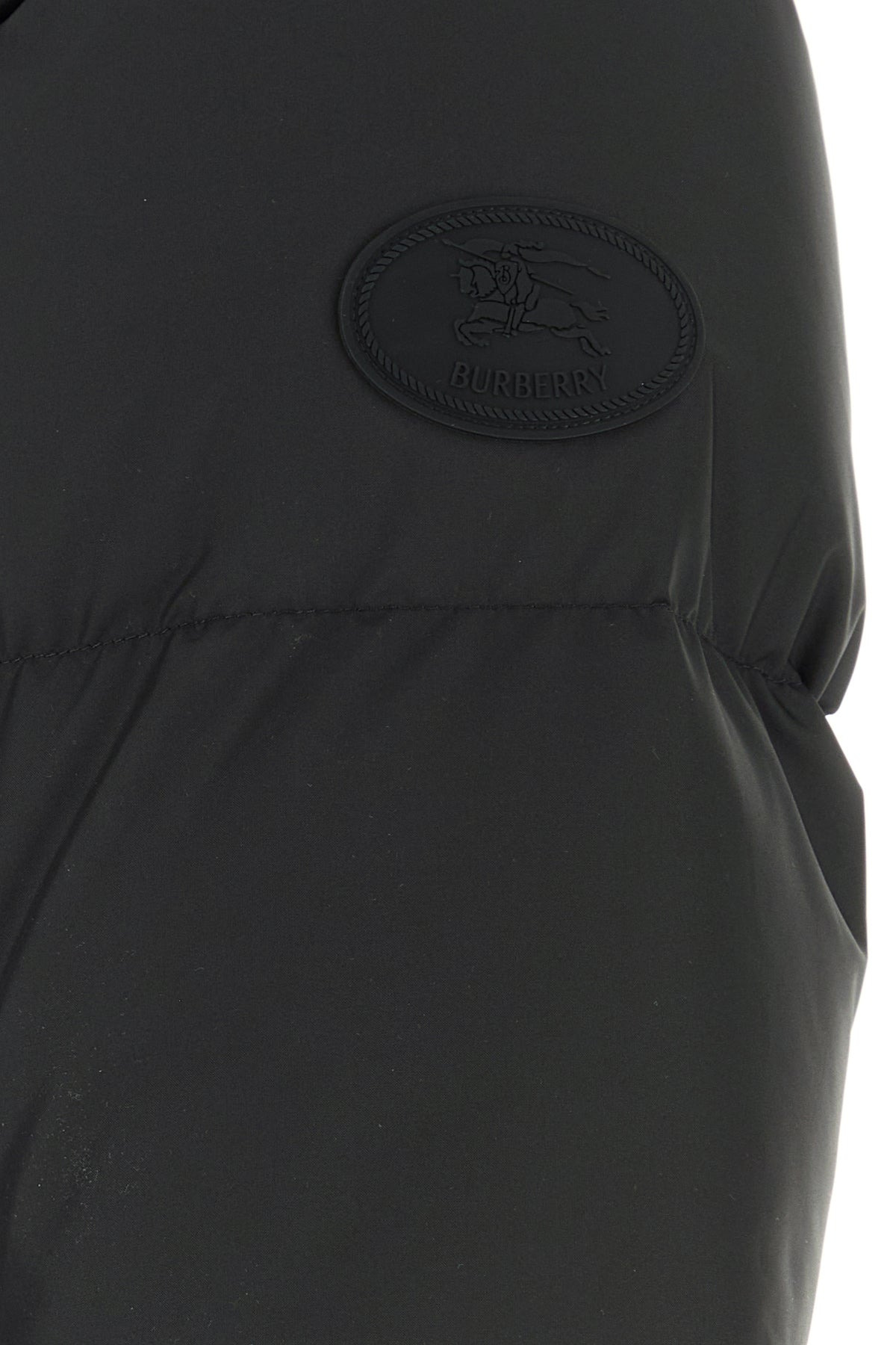Black polyester down jacket - 3