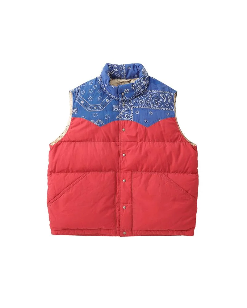 KERCHIEF DOWN VEST RED - 1