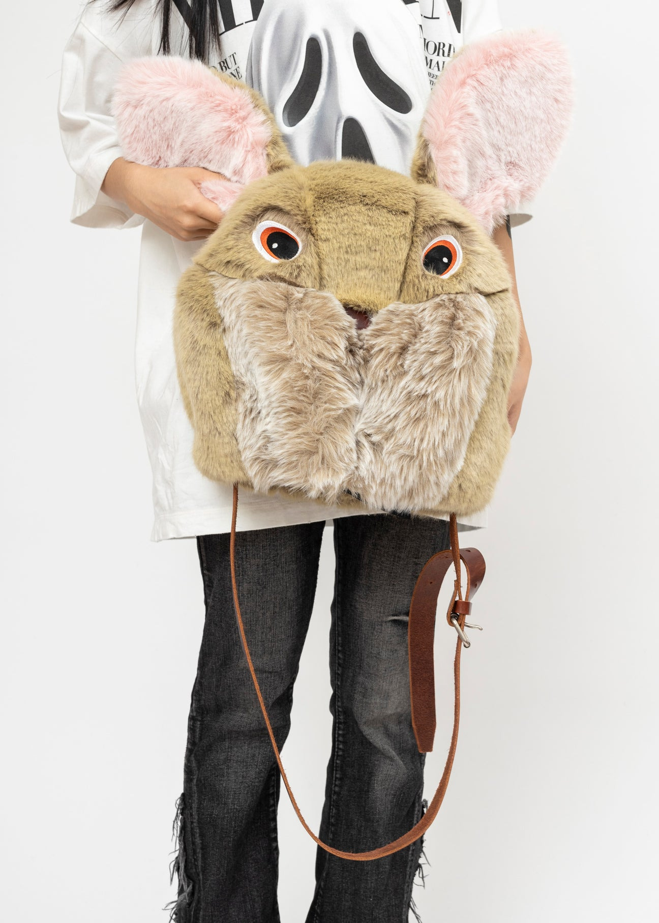 BEIGE DOUBLET RABBIT HEAD BAG LARGE - 2