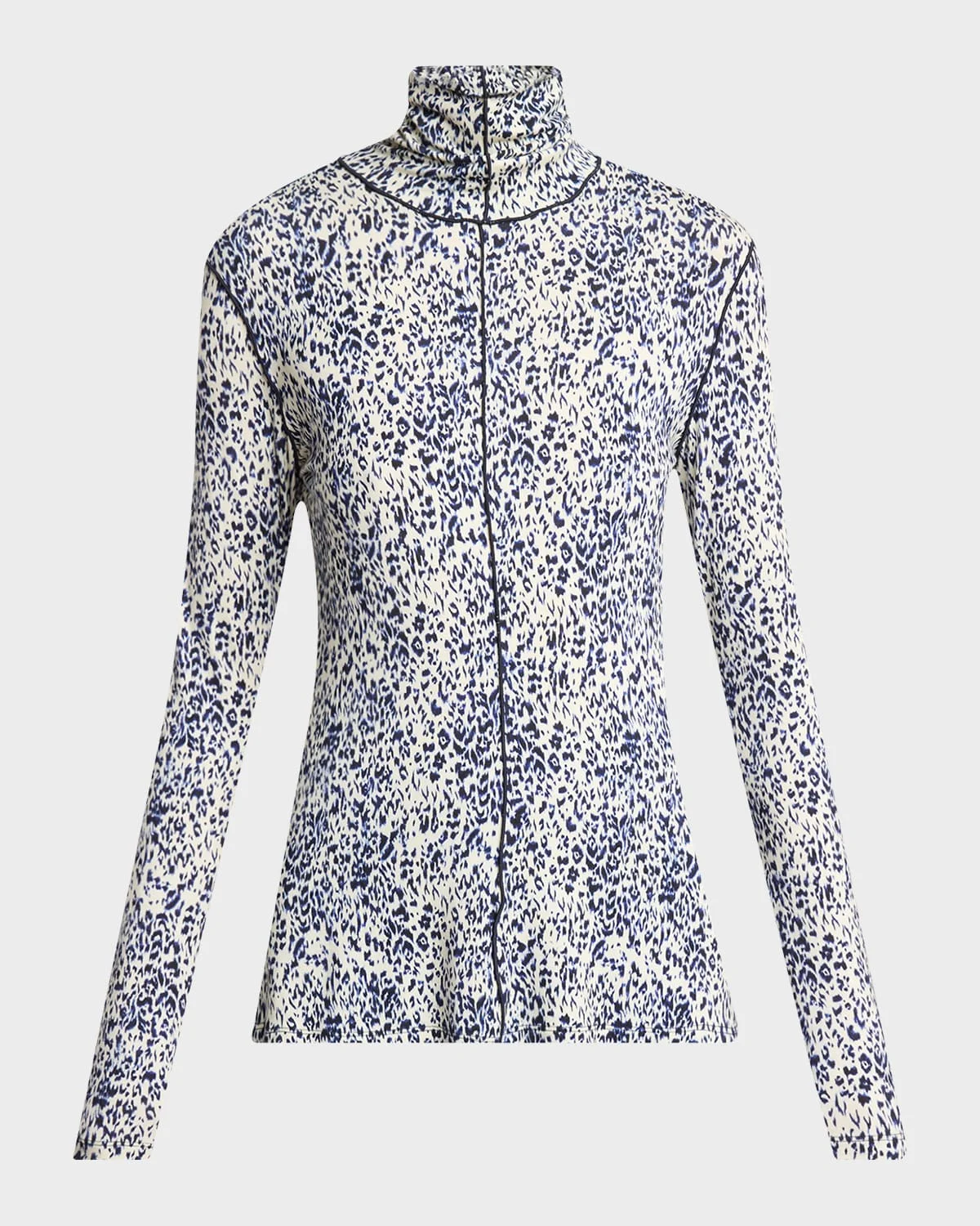 Audrey Printed Jersey Turtleneck - 1