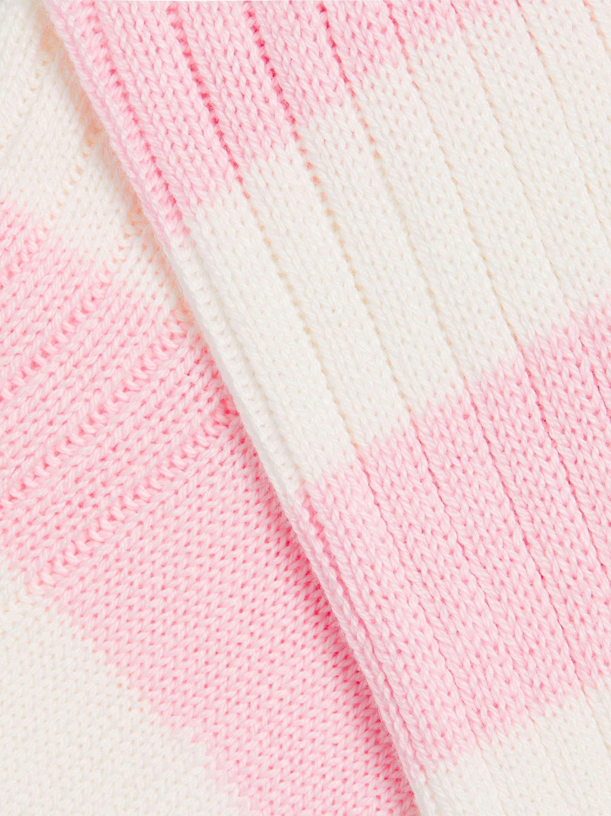PINK AND WHITE STRIPED COTTON SOCKS - 2