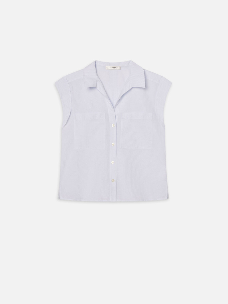 The Seersucker Leisure Shirt in Light Chambray Multi - 1